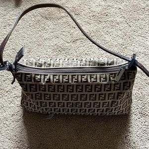 Fendi Monogram Zucchino Pochette Tan/Brown VINTAGE !
